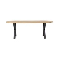 Combi-tablo Eettafel ovaal eiken X-poot 220 cm