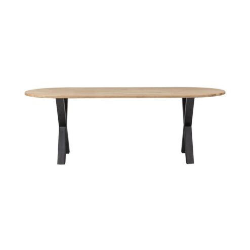 Combi-tablo Eettafel ovaal eiken X-poot 220 cm