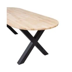 Combi-tablo Eettafel ovaal eiken X-poot 220 cm