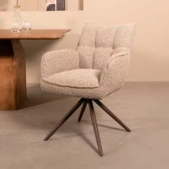 Eetkamerstoel Amalfi Mushoom Boucle met Brons poot