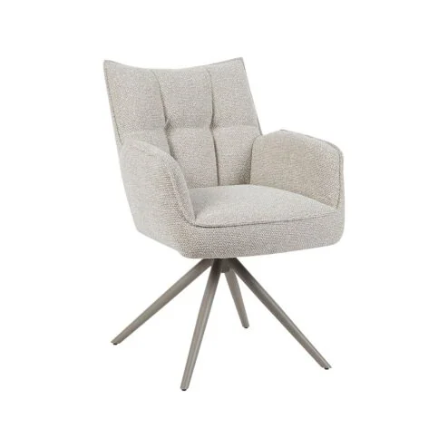 Eetkamerstoel Amalfi Naturel Boucle met Taupe poot