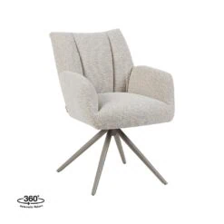 Eetkamerstoel Padua Naturel Boucle met Taupe poot