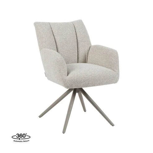 Eetkamerstoel Padua Naturel Boucle met Taupe poot