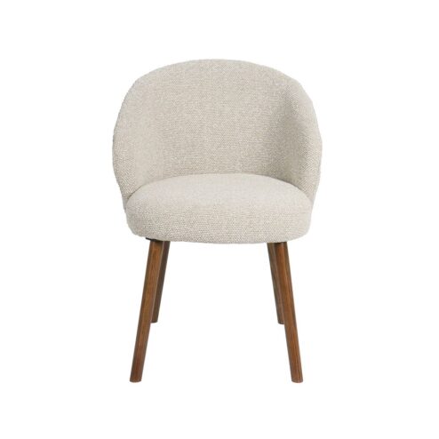 Eetkamerstoel Shiro Naturel Boucle met Walnoot poot