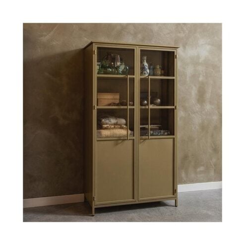 Exhibit Vitrinekast metaal khaki 99 cm