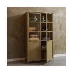 Exhibit Vitrinekast metaal khaki 99 cm