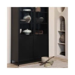 Exhibit Vitrinekast metaal zwart 99 cm