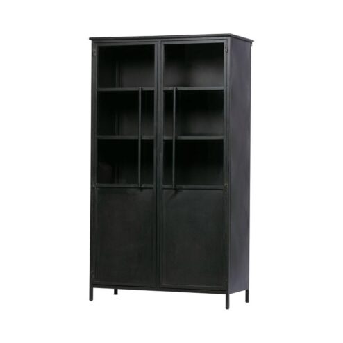 Exhibit Vitrinekast metaal zwart 99 cm
