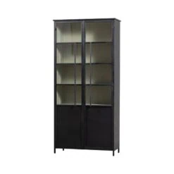 Exhibit XL 2-deurs Vitrinekast metaal zwart 99 cm