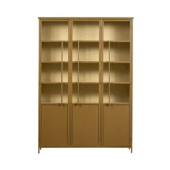 Exhibit XL 3-deurs Vitrinekast metaal honinggeel 99 cm