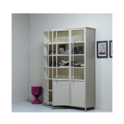 Exhibit XL 3-deurs Vitrinekast metaal zand 99 cm