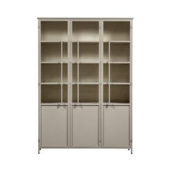 Exhibit XL 3-deurs Vitrinekast metaal zand 99 cm