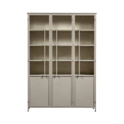 Exhibit XL 3-deurs Vitrinekast metaal zand 99 cm