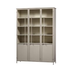 Exhibit XL 3-deurs Vitrinekast metaal zand 99 cm