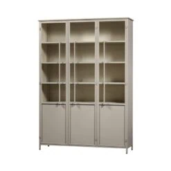 Exhibit XL 3-deurs Vitrinekast metaal zand 99 cm