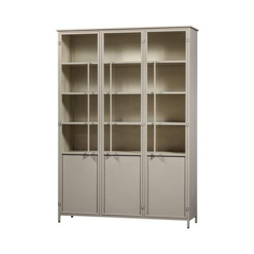 Exhibit XL 3-deurs Vitrinekast metaal zand 99 cm