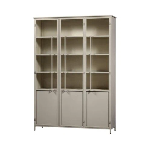 Exhibit XL 3-deurs Vitrinekast metaal zand 99 cm