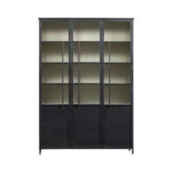 Exhibit XL 3-deurs Vitrinekast metaal zwart 99 cm