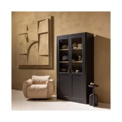 Gunnar Buffetkast grenen matzwart 120 cm