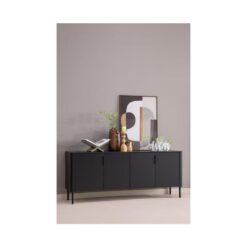 Gunnar Dressoir grenen matzwart 200 cm