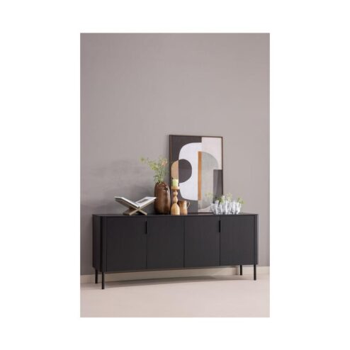 Gunnar Dressoir grenen matzwart 200 cm