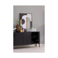 Gunnar Dressoir grenen matzwart 200 cm