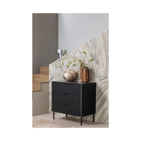 Gunnar Ladekast grenen matzwart 94 cm