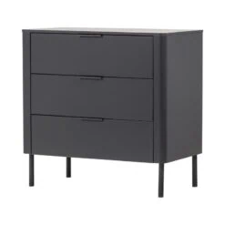 Gunnar Ladekast grenen matzwart 94 cm