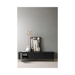 Gunnar Tv meubel grenen matzwart 200 cm