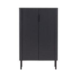 Gunnar Vitrinekast grenen matzwart 85 cm