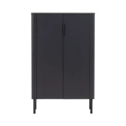 Gunnar Vitrinekast grenen matzwart 85 cm