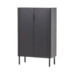 Gunnar Vitrinekast grenen matzwart 85 cm