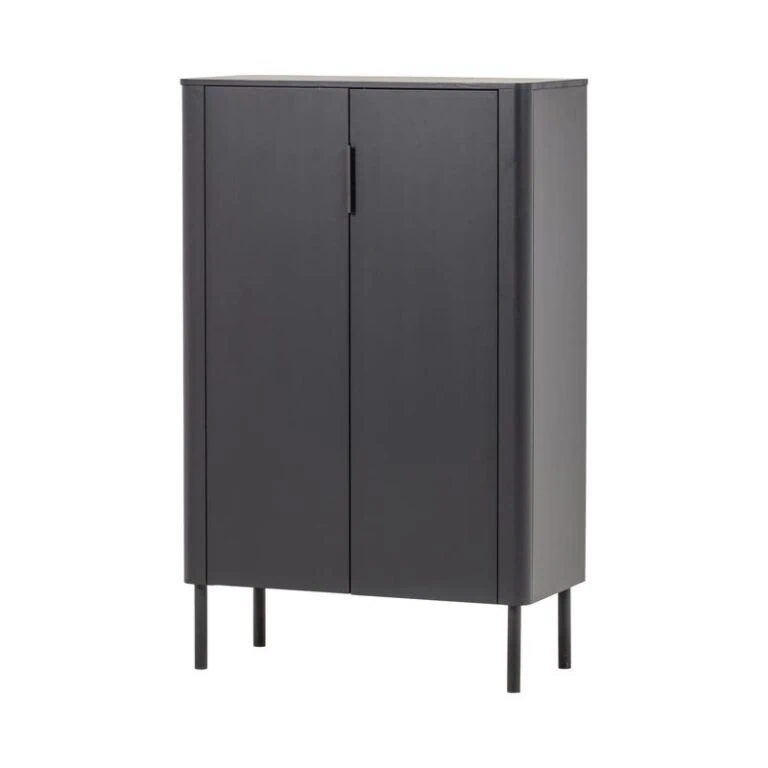 Gunnar Vitrinekast grenen matzwart 85 cm