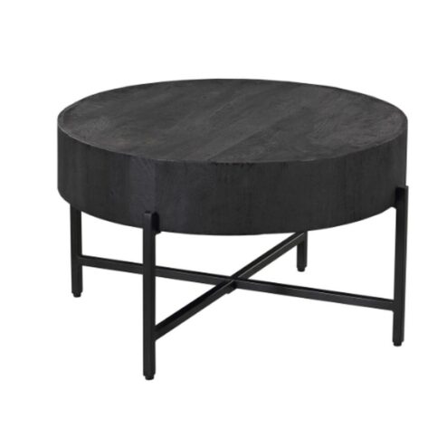 Ilia Salontafel rond manghout Zwart 80cm