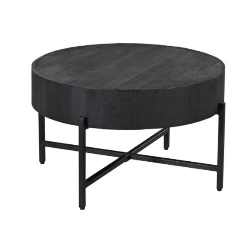 Ilia Salontafel rond manghout Zwart 80cm