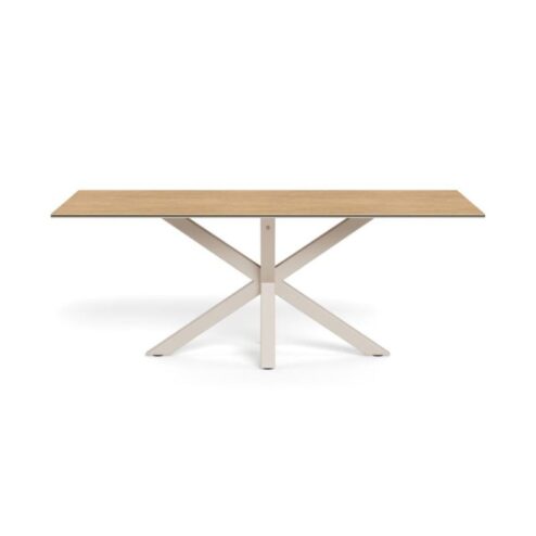 Myrthe Eettafel Keramiek met beige poot 200 cm