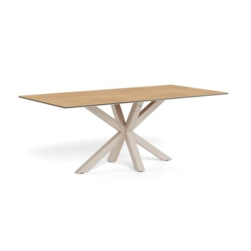 Myrthe Eettafel Keramiek met beige poot 200 cm
