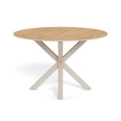 Myrthe Eettafel rond Keramiek met beige poot 119 cm