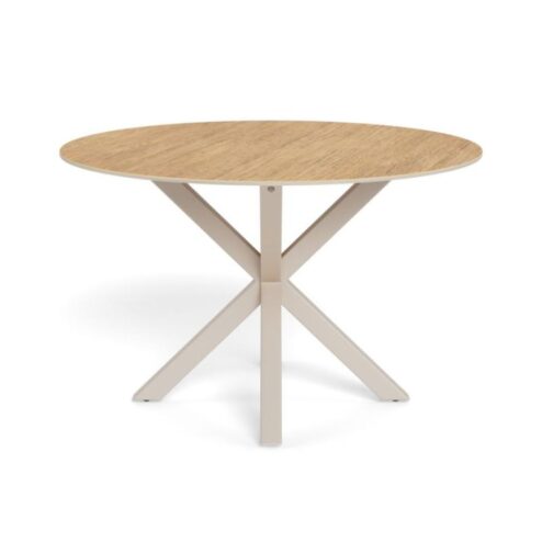 Myrthe Eettafel rond Keramiek met beige poot 119 cm