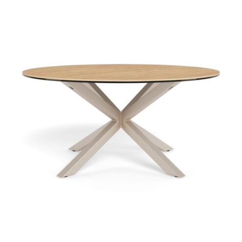 Myrthe Salontafel rond Keramiek met beige poot 82 cm