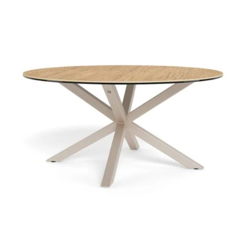 Myrthe Salontafel rond Keramiek met beige poot 82 cm