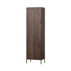 New Gravure Hoge kast met lade essen fineer espresso 60 cm