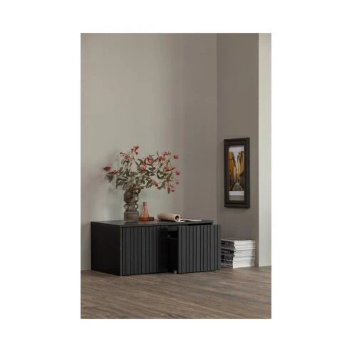 New Gravure Kistbank grenen zwart 88 cm