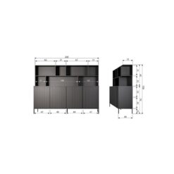 New Gravure Opzetkast eiken naturel 200 cm