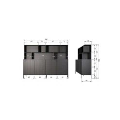 New Gravure Opzetkast essen fineer espresso 200 cm