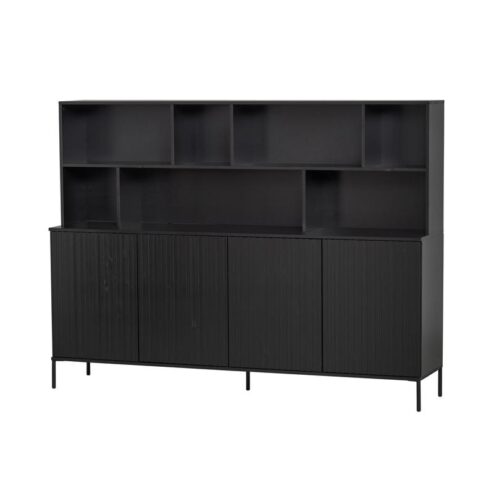 New Gravure Wandkast grenen zwart 200 cm