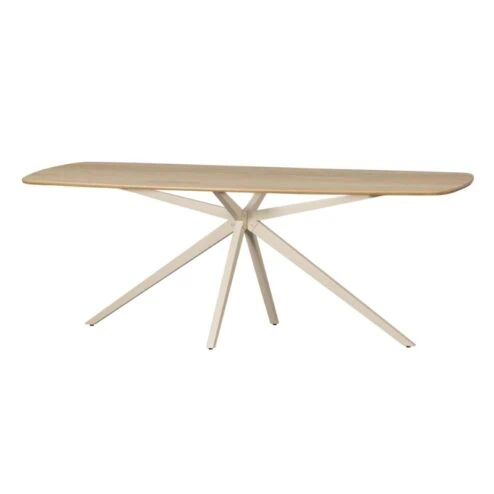 Tablo Eettafel eiken Deens ovaal Naturel met zand poot 220 cm