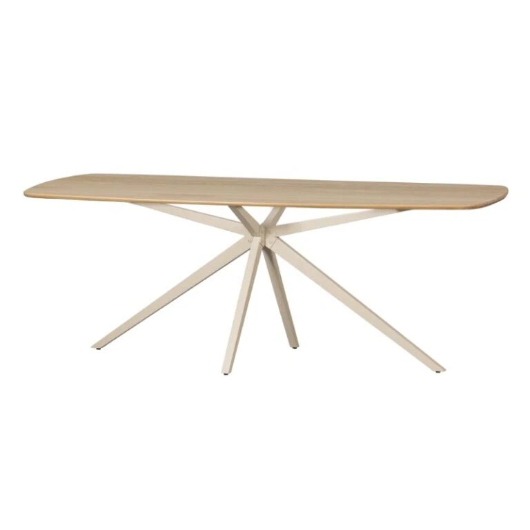 Tablo Eettafel eiken Deens ovaal Naturel met zand poot 220 cm