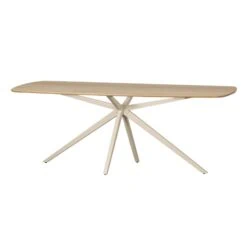 Tablo Eettafel eiken Deens ovaal Naturel met zand poot 220 cm