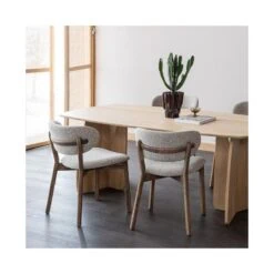 Udar Eetkamerstoel naturel met houten frame bruin